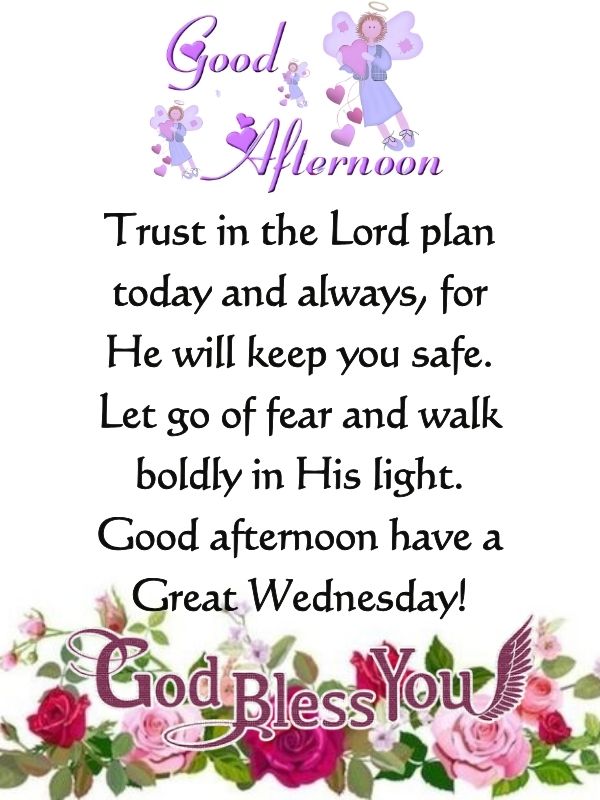 Good afternoon Wednesday with flowers backgrund