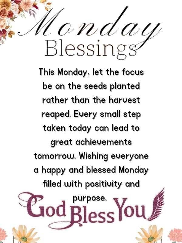 Inspirational Monday with blessings taht show god bless you