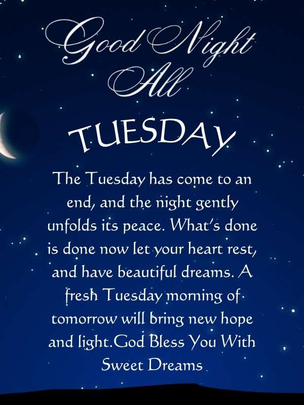 Tuesday Goood Night Blessing image