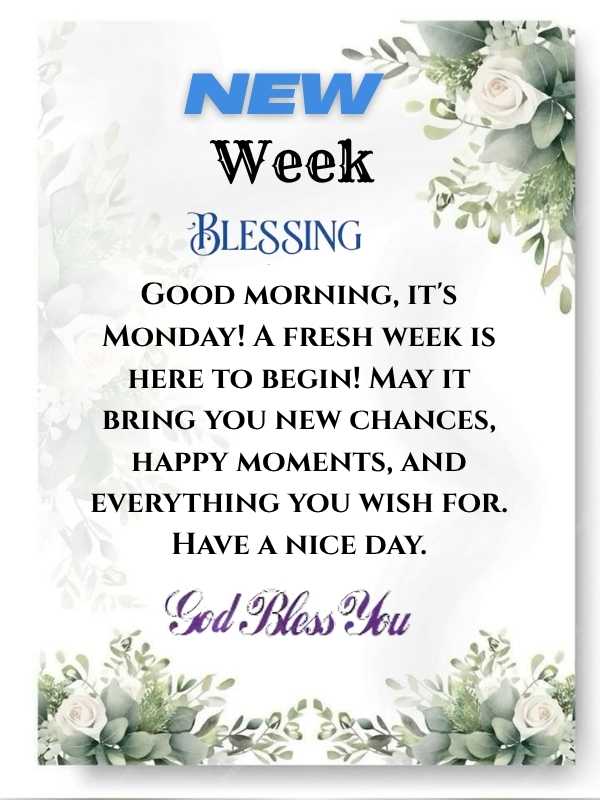 Monday new week blessings with flower background