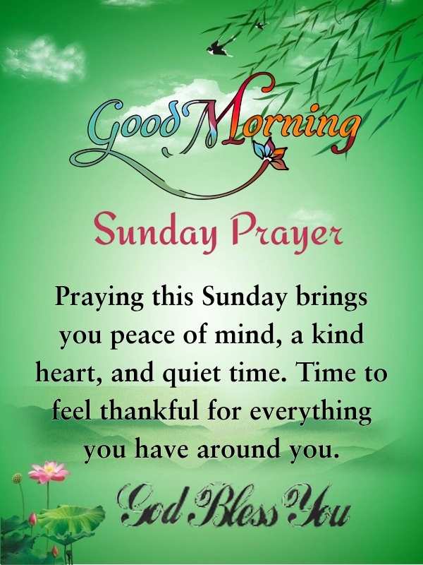 Sunday Morning Blessings and Prayers with beautiful background