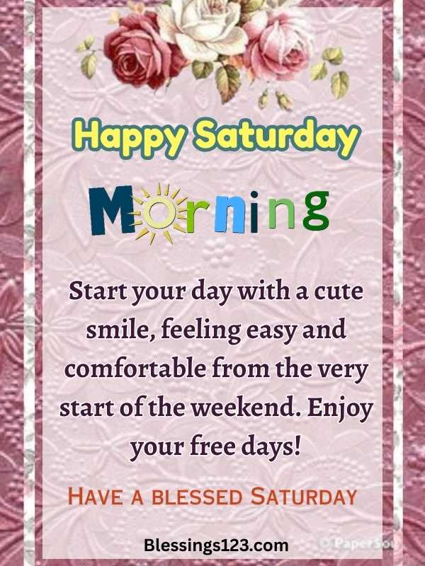 Happy Saturday Morning Blessings