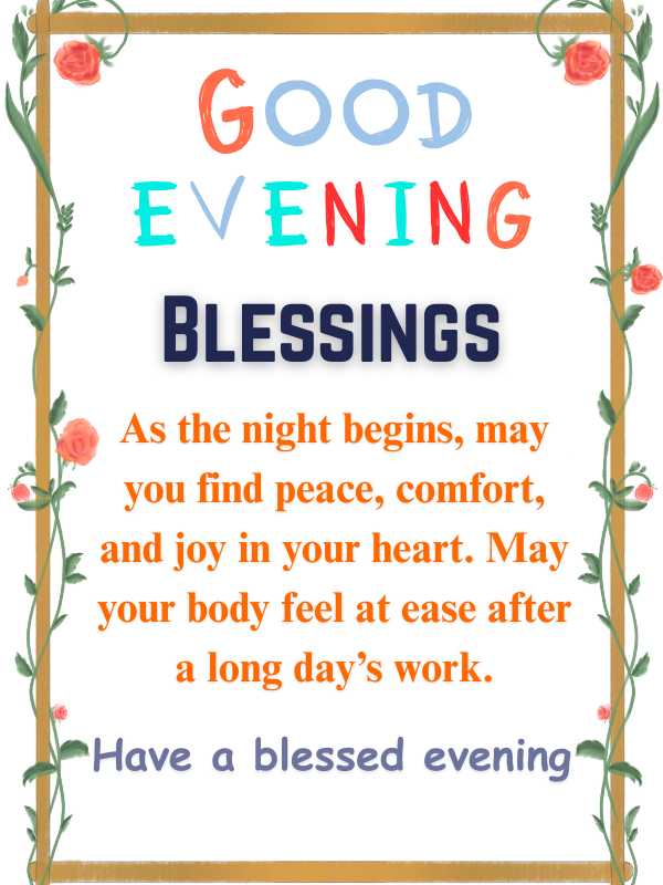 Beautiful Good Evening Blessings