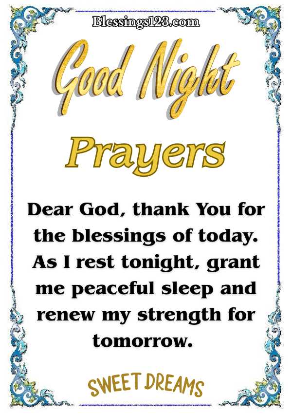 Good Night Blessings Prayer